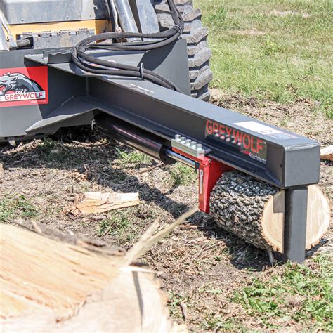 log splitter and saw attachment for skid steer|loader mounted screw log splitter.